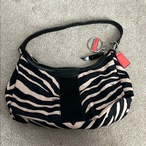Chic Coach Black and Cream Zebra Print Bag